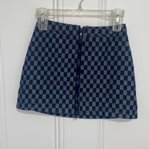 Wild Honey Checkered Mini Skirt